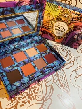 OKALAN 8-Color Matte Eyeshadow Palette — Warm Neutrals & Coral